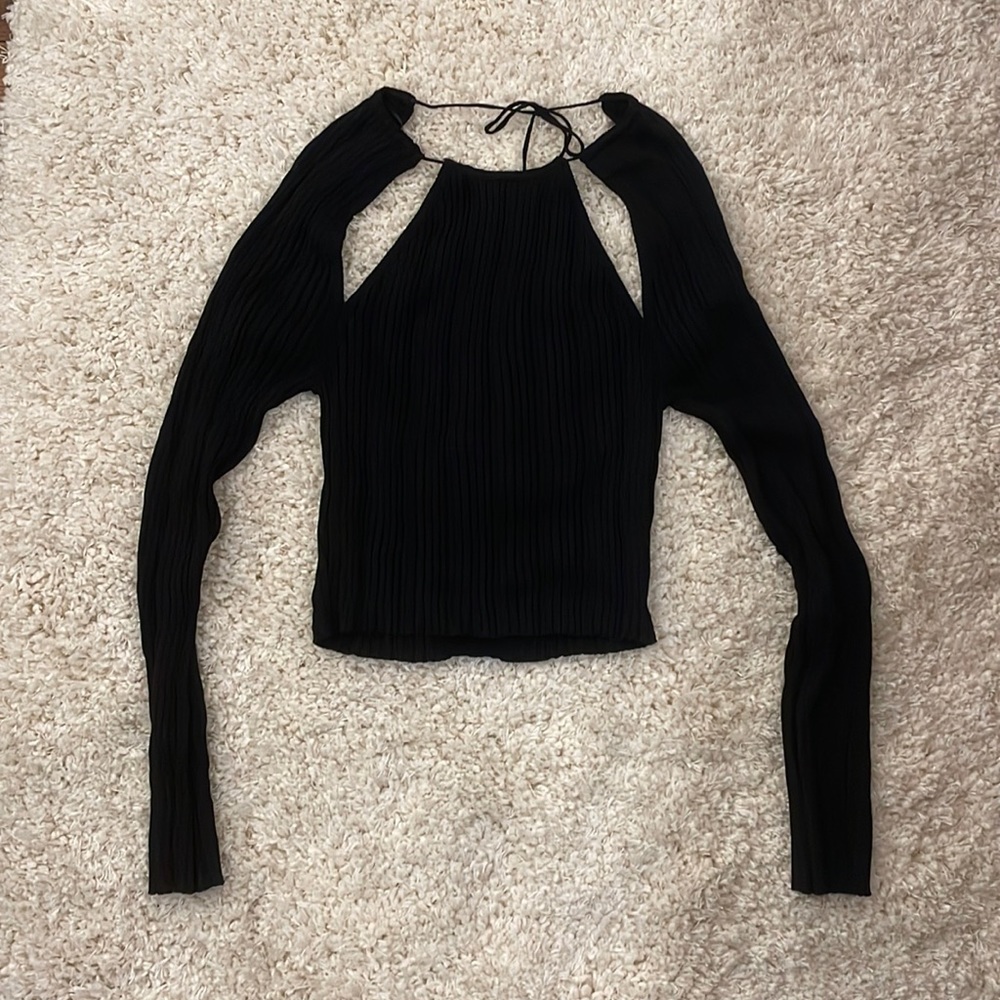 Black Zara Cutout Top NWT